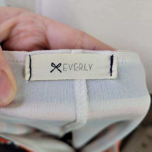 Everly Orange‎ Navy Striped Tunic Dress Large - Picture 5 of 6